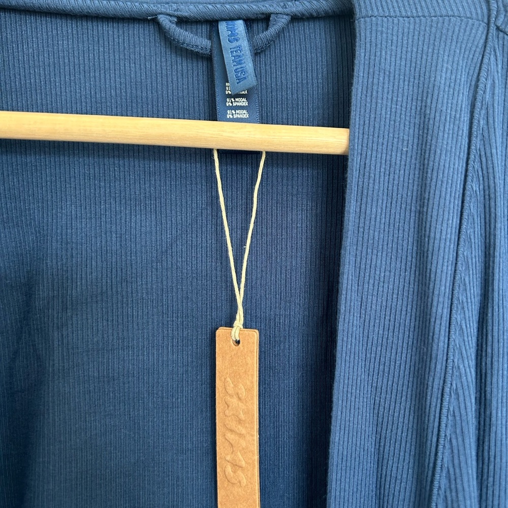 SKIMS Ribbed Blue Robe *missing tie *2 available - Picture 4 of 6